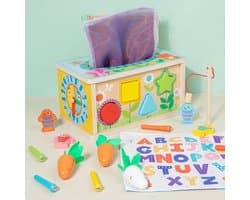 Montessori 6-in-1 Tissuebox Activiteitenkubus
