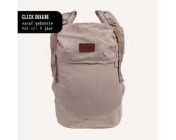 ByKay Click Deluxe - draagzak baby - ergonomisch - broekmaat 50/56 tot 104 - newborn tot 3 jaar - Linnen Mocca