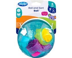 Playgro Roll and Sort Ball - Baby bal - vormsorteerder - Baby speelbal - Speelgoed Baby - Speelgoed 1 jaar - Educatief baby speelgoed - Bal voor baby - motoriek baby - Baby rammelaar - interactief baby speelgoed - inclusief zachte blokken