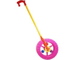 Loophulp Kinderen - Loopwagen Peuter - Eerste Stapjes Leren - Afneembare Duwstang - ca. 69 x 20 cm - Willekeurige Kleur