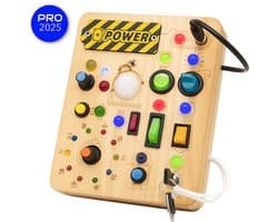 Vionel Montessori Speelbord - Montessori Busy Board - Activity Board - Montessori Houten Speelgoed - Sensorisch Educatief Speelgoed voor Baby's en Peuters - Activiteitenbord