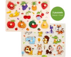 Houten Dieren & Fruit Puzzels
