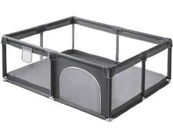 Grondbox Baby - 180 * 200 cm - Speelbox - Kinderbox - Babybox - Playpen - Inklapbaar - Grijs - Voor Binnen en Buiten