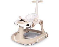 Loopwagen Baby - Peuter Trainer - Eerste Stapjes - 5-in-1 Multifunctioneel - 62 x 70 x 82 cm - Beige