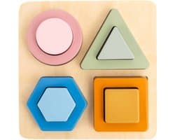 VIB® - VIB® vormenspel - 18 cm x 18 cm x 4 cm - Babykleertjes - Baby cadeau - zwangerschap aankondiging - geboorte cadeau