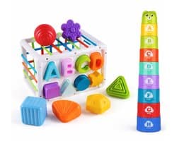 Montessori 2-in-1 Stapeltoren & Vormenstoof