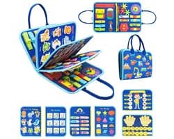 Busy Board Montessori-speelgoed voor peuters, Busy Book educatief sensorisch speelgoed, reisspeelgoed voor peuters, ontwikkelt fijne motoriek, verjaardagscadeau voor meisjes en jongens, Stijl B